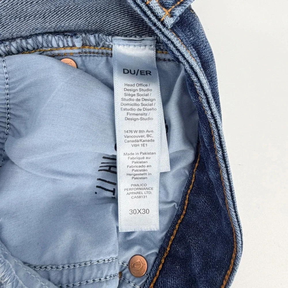 DU/ER Performance Denim‎ Jeans 30x30 Blue Slim Straight Mens